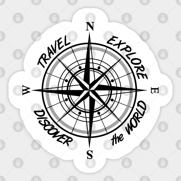 Travel explore discover the world compass Sticker by gegogneto